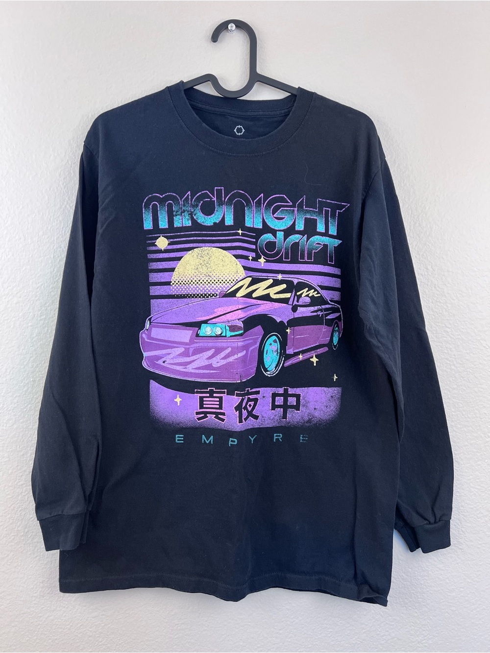 Empyre Midnight Drift Men’s T-Shirt Size M Black 100% Cotton Long Sleeve